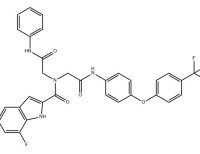 7-fluoro-N-(2-oxo-2-((4-(4-(trifluoromethyl)phenoxy)phenyl)amino)ethyl)-N-(2-oxo-2-(phenylamino)ethyl)-1H-indole-2-carboxamide