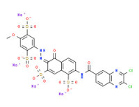 Tetrasodium 2-[[(2,3-dichloro-6-quinoxalinyl)carbonyl]amino]-5-hydroxy-6-[(4-methoxy-2,5-disulphonatophenyl)azo]naphthalene-1,7-disulphonate