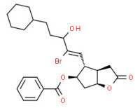 [3aR-[3aa,4a(S*),5ß,6aa]]-4-(2-bromo-5-cyclohexyl-3-hydroxypent-1-enyl)hexahydro-2-oxo-2H-cyclopenta[b]furan-5-yl benzoate