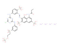 Tetrasodium 3-[[5-[[4-chloro-6-[[3-[[2-(sulphonatooxy)ethyl]sulphonyl]phenyl]amino]-1,3,5-triazin-2-yl]amino]-2-sulphonatophenyl]azo]-4-hydroxy-5-[(1-oxopropyl)amino]naphthalene-2,7-disulphonate