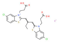 3-(2-carboxyethyl)-2-[2-[[3-(2-carboxyethyl)-5-chloro-3H-benzothiazol-2-ylidene]methyl]but-1-enyl]-5-chlorobenzothiazolium iodide