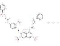 Trisodium 4-hydroxy-5-[[1-oxo-3-(phenylsulphonyl)propyl]amino]-3-[[4-[[1-oxo-3-(phenylsulphonyl)propyl]amino]-2-sulphonatophenyl]azo]naphthalene-2,7-disulphonate