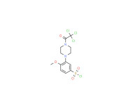 4-methoxy-3-[4-(2,2,2-trichloroacetyl)piperazin-1-yl]benzene-1-sulfonyl chloride