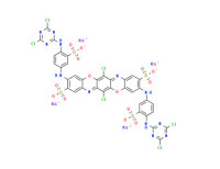 Tetrasodium 6,13-dichloro-3,10-bis[[4-[(4,6-dichloro-1,3,5-triazin-2-yl)amino]sulphonatophenyl]amino]triphenodioxazinedisulphonate