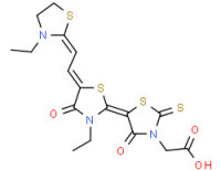 5-[3-ethyl-5-[(3-ethylthiazolidin-2-ylidene)ethylidene]-4-oxothiazolidin-2-ylidene]-4-oxo-2-thioxothiazolidin-3-acetic acid