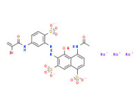 Trisodium 4-(acetylamino)-6-[[5-[(2-bromo-1-oxoallyl)amino]-2-sulphonatophenyl]azo]-5-hydroxynaphthalene-1,7-disulphonate