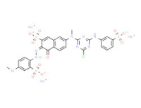 Trisodium 7-[[4-chloro-6-[(3-sulphonatophenyl)amino]-1,3,5-triazin-2-yl]methylamino]-4-hydroxy-3-[(4-methoxy-2-sulphonatophenyl)azo]naphthalene-2-sulphonate