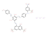 Trisodium 4-[[2,4-dihydroxy-3-[(4-methoxyphenyl)azo]-5-[[4-[(4-nitro-2-sulphonatophenyl)amino]phenyl]azo]phenyl]azo]-5-hydroxynaphthalene-2,7-disulphonate