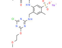 Disodium 1-amino-4-[[2-[[[4-chloro-6-(2-methoxyethoxy)-1,3,5-triazin-2-yl]amino]methyl]-4-methyl-5-sulphonatophenyl]amino]-9,10-dihydro-9,10-dioxoanthracene-2-sulphonate