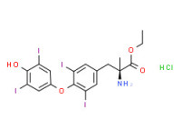 Ethyl O-(4-hydroxy-3,5-diiodophenyl)-3,5-diiodo-a-methyl-DL-tyrosinate hydrochloride