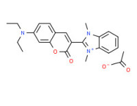 2-[7-(diethylamino)-2-oxo-2H-1-benzopyran-3-yl]-1,3-dimethyl-1H-benzimidazolium acetate
