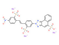 Trisodium 2-[4-[2-(4-nitro-2-sulphonatophenyl)vinyl]-3-sulphonatophenyl]-2-H-naphtho[1,2-d]triazole-5-sulphonate