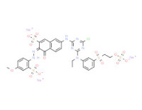Trisodium 7-[[4-chloro-6-[ethyl[3-[[2-(sulphonatooxy)ethyl]sulphonyl]phenyl]amino]-1,3,5-triazin-2-yl]amino]-4-hydroxy-3-[(4-methoxy-2-sulphonatophenyl)azo]naphthalene-2-sulphonate