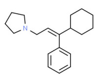 1-(3-cyclohexyl-3-phenyl-2-allyl)pyrrolidine