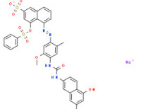 Trisodium 4-[[4-[[[(5-hydroxy-7-sulphonato-2-naphthyl)amino]carbonyl]amino]-5-methoxy-o-tolyl]azo]-5-[(phenylsulphonyl)oxy]naphthalene-2,7-sulphonate