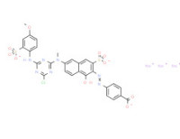 Trisodium 4-[[6-[[4-chloro-6-[(4-methoxy-2-sulphonatophenyl)amino]-1,3,5-triazin-2-yl]methylamino]-1-hydroxy-3-sulphonato-2-naphthyl]azo]benzoate