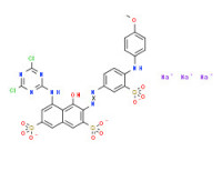 Trisodium 5-[(4,6-dichloro-1,3,5-triazin-2-yl)amino]-4-hydroxy-3-[[4-[(4-methoxyphenyl)amino]-3-sulphonatophenyl]azo]naphthalene-2,7-disulphonate
