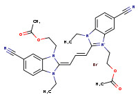 3-[2-(acetoxy)ethyl]-2-[3-[3-[2-(acetoxy)ethyl]-5-cyano-1-ethyl-1,3-dihydro-2H-benzimidazol-2-ylidene]-1-propenyl]-5-cyano-1-ethyl-1H-benzimidazolium bromide