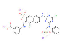 Trisodium 3-[[6-[[4-chloro-6-[phenyl(sulphonatomethyl)amino]-1,3,5-triazin-2-yl]amino]-1-hydroxy-3-sulphonato-2-naphthyl]azo]benzoate