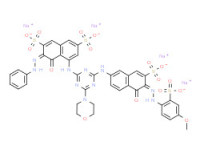 Tetrasodium 4-hydroxy-5-[[4-[[5-hydroxy-6-[(4-methoxy-2-sulphonatophenyl)azo]-7-sulphonato-2-naphthyl]amino]-6-(morpholino)-1,3,5-triazin-2-yl]amino]-3-(phenylazo)naphthalene-2,7-disulphonate