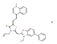 2-[[3-allyl-5-[(1-methyl-1H-quinolin-4-ylidene)ethylidene]-4-oxothiazolidin-2-ylidene]methyl]-3-ethyl-5-phenylbenzoxazolium bromide
