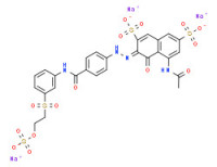 Trisodium 5-(acetylamino)-4-hydroxy-3-[[4-[[[3-[[2-(sulphonatooxy)ethyl]sulphonyl]phenyl]amino]carbonyl]phenyl]azo]naphthalene-2,7-disulphonate
