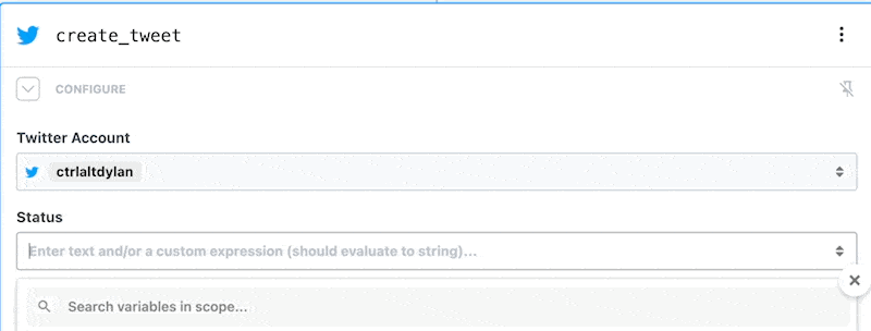 Manually entering an expression as a param