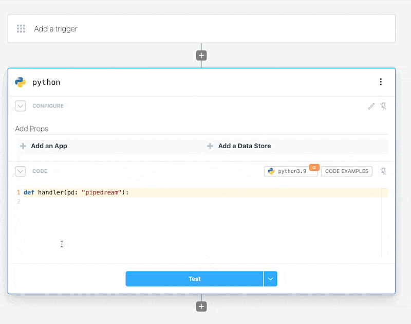 Add your Slack account to a Python code step by adding it