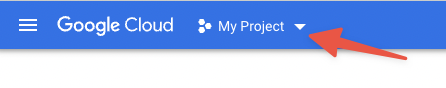 Select an existing project or create a a new one in the Google Cloud Console