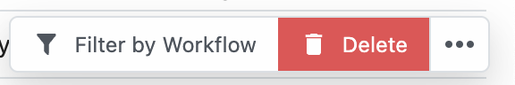 Filtering events by workflow by selecting the workflow on the right