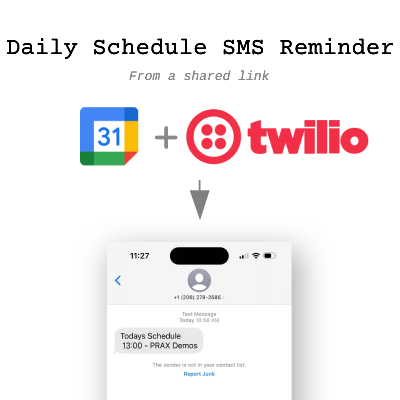 Daily Schedule SMS Reminder workflow