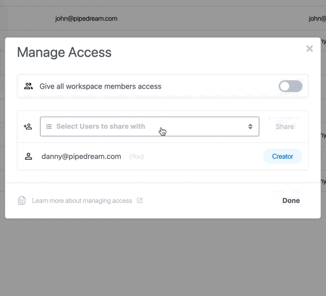 Managing Access for a Connected Account