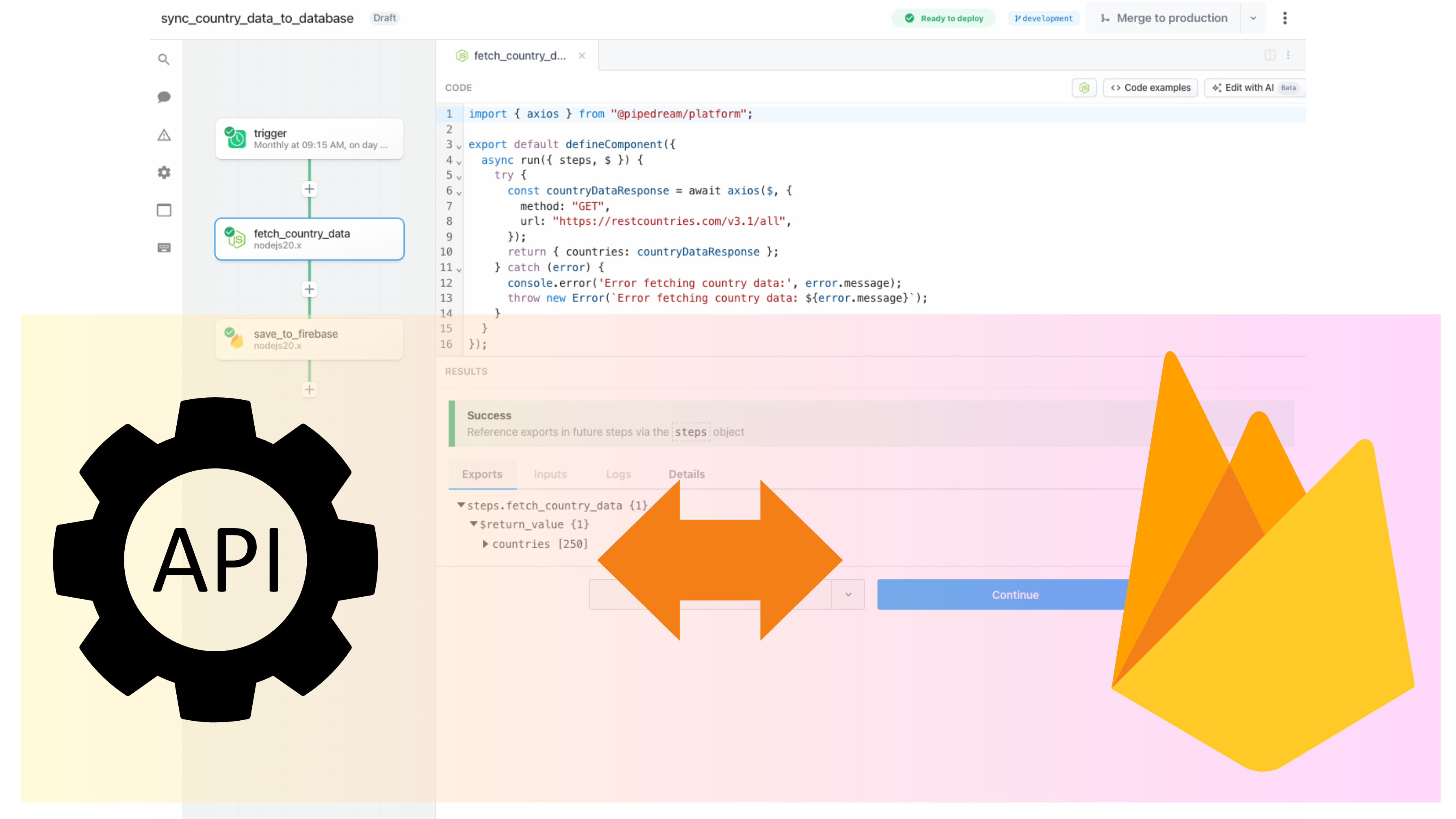 Sync Country Data to Firestore Database