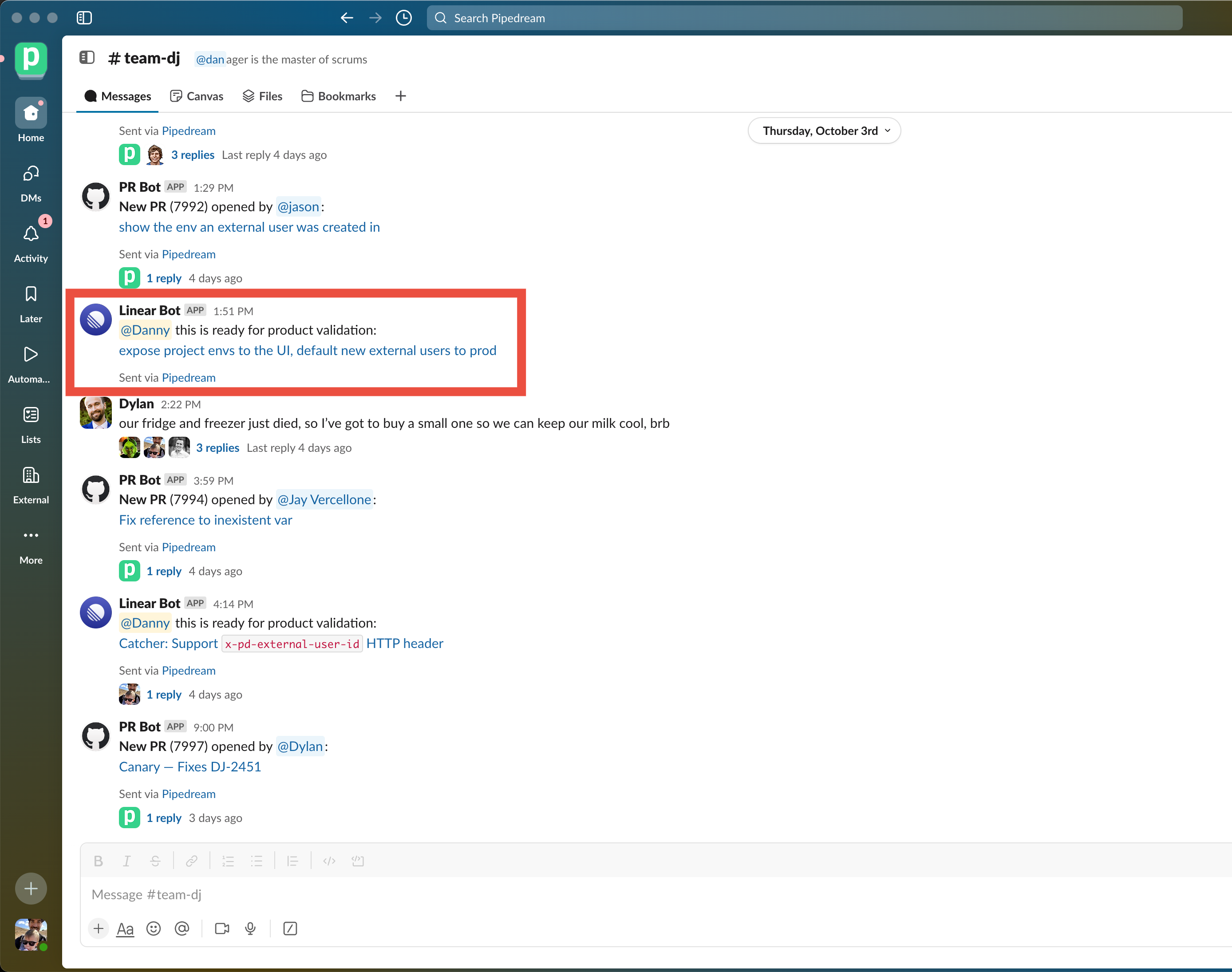 Assign Linear issues to the PM to validate