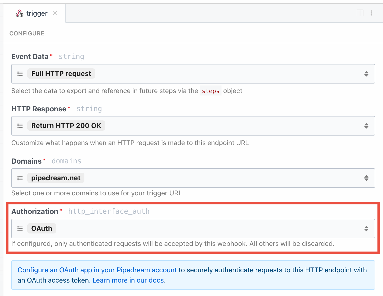 OAuth authorization