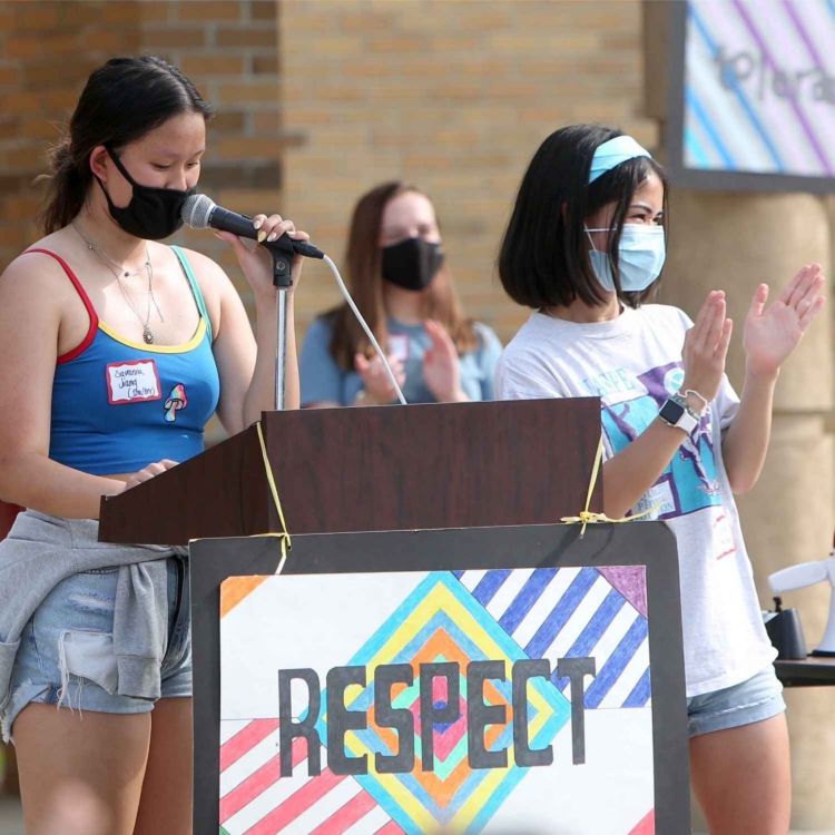 cover art for Savanna Jiang and Maxine Alpart, Guilderland High School activists