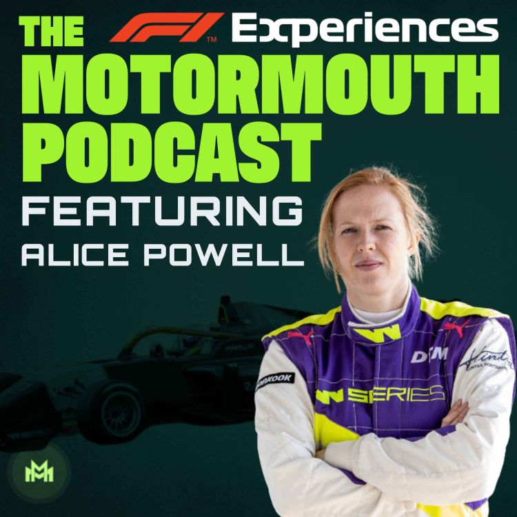 cover art for Ep 94 with Alice Powell (W Series star & Envision Virgin Racing Formula E sim driver)