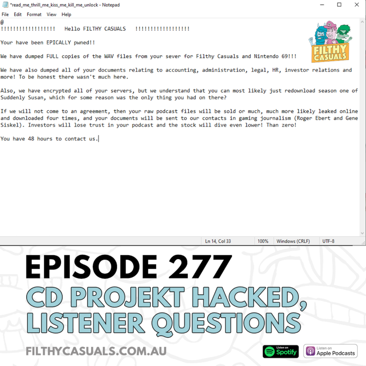 cover art for Episode 277: CD PROJEKT Hacked, Listener Questions