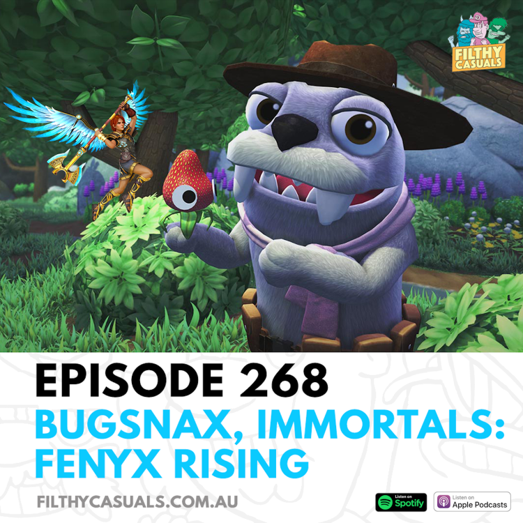 cover art for Episode 268: Bugsnax Review, Immortals: Fenyx Rising Review