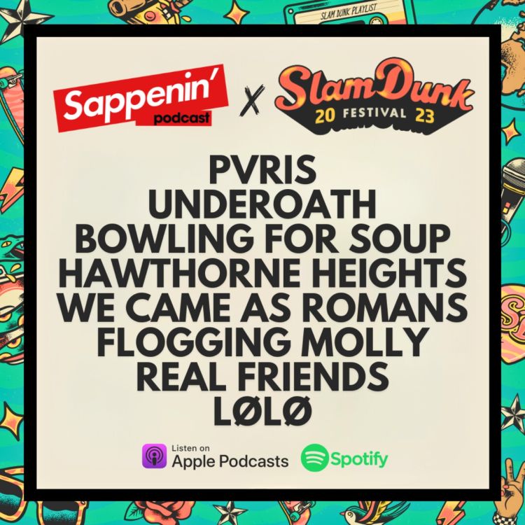 cover art for Slam Dunk Festival 2023 (PVRIS, Underoath, Bowling For Soup, Hawthorne Heights, We Came As Romans, Flogging Molly, Real Friends, LØLØ)