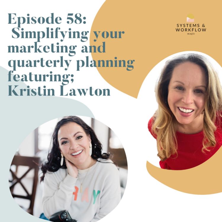 cover art for 58: Simplifying your marketing and quarterly planning for 2023 featuring Kristin Lawton