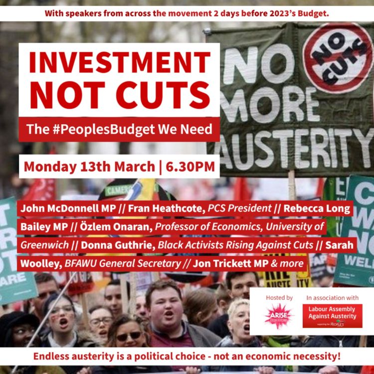 cover art for Investment Not Cuts - the #PeoplesBudget we need. #Budget2023