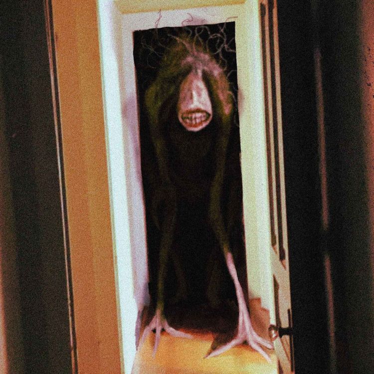 cover art for "The Autopsy" shows a chicken-footed smile monster in the doorway