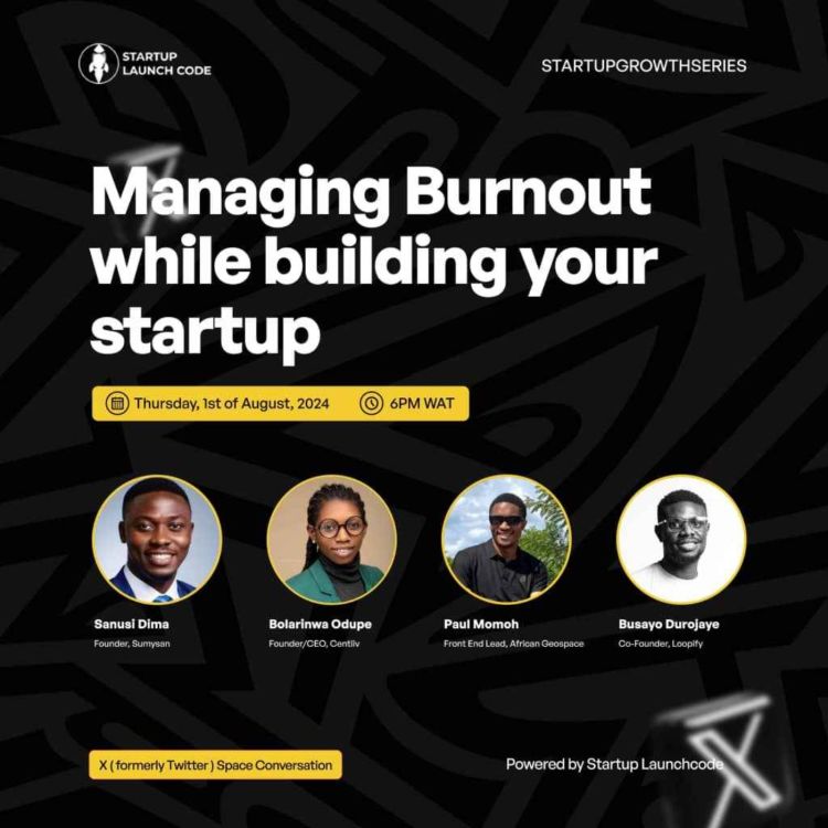 cover art for Managing Burnout while Building your Startup