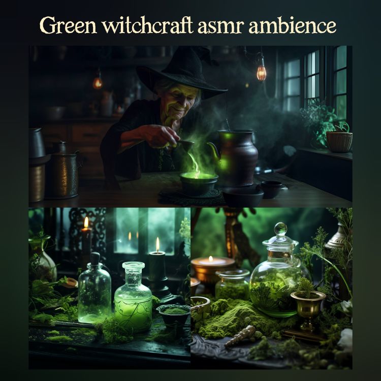 cover art for 🎧Green witchcraft asmr ambience 🌿 witch's herbal apothecary |🥣🫙 magical heath potion crafting