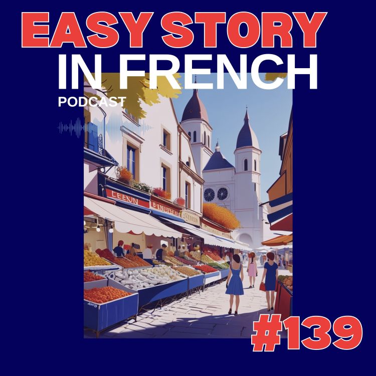 cover art for E139- Short Stories in French by HFF - The Sunday Market 