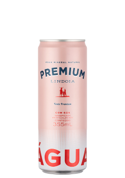 Água Mineral Lindoia Premium Lata Com Gás 355ml