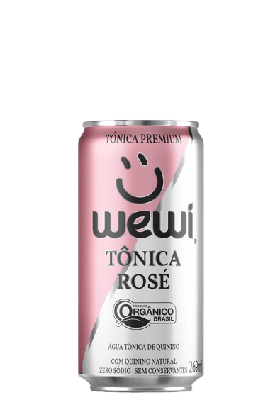 Água Tônica Rosé Orgânica Wewi Lata 269ml