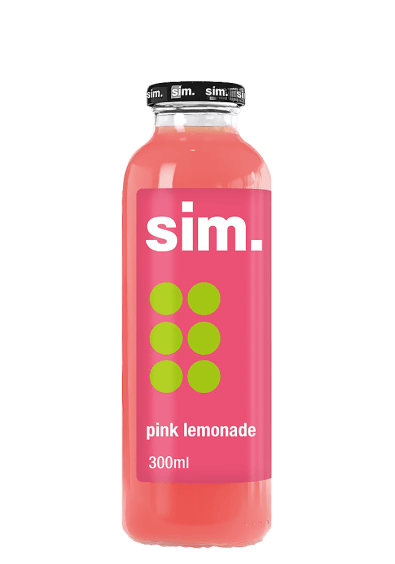 Suco Sim Pink Lemonade Vidro 300ml - Pirâmides Distribuidora de