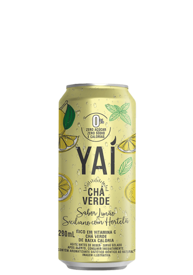 Chá Verde Yaí Limão Siciliano e Hortelã Lata 290ml